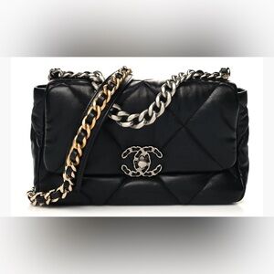 CHANEL Lambskin Quilted Medium Chanel 19 Flap